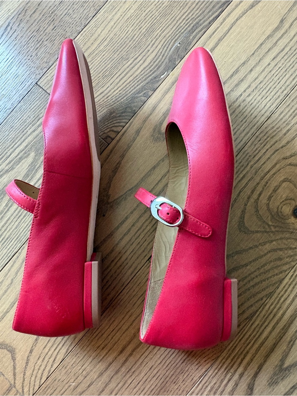 Reformation Melissa Red Mary Jane Flats 7 - Picture 3 of 5